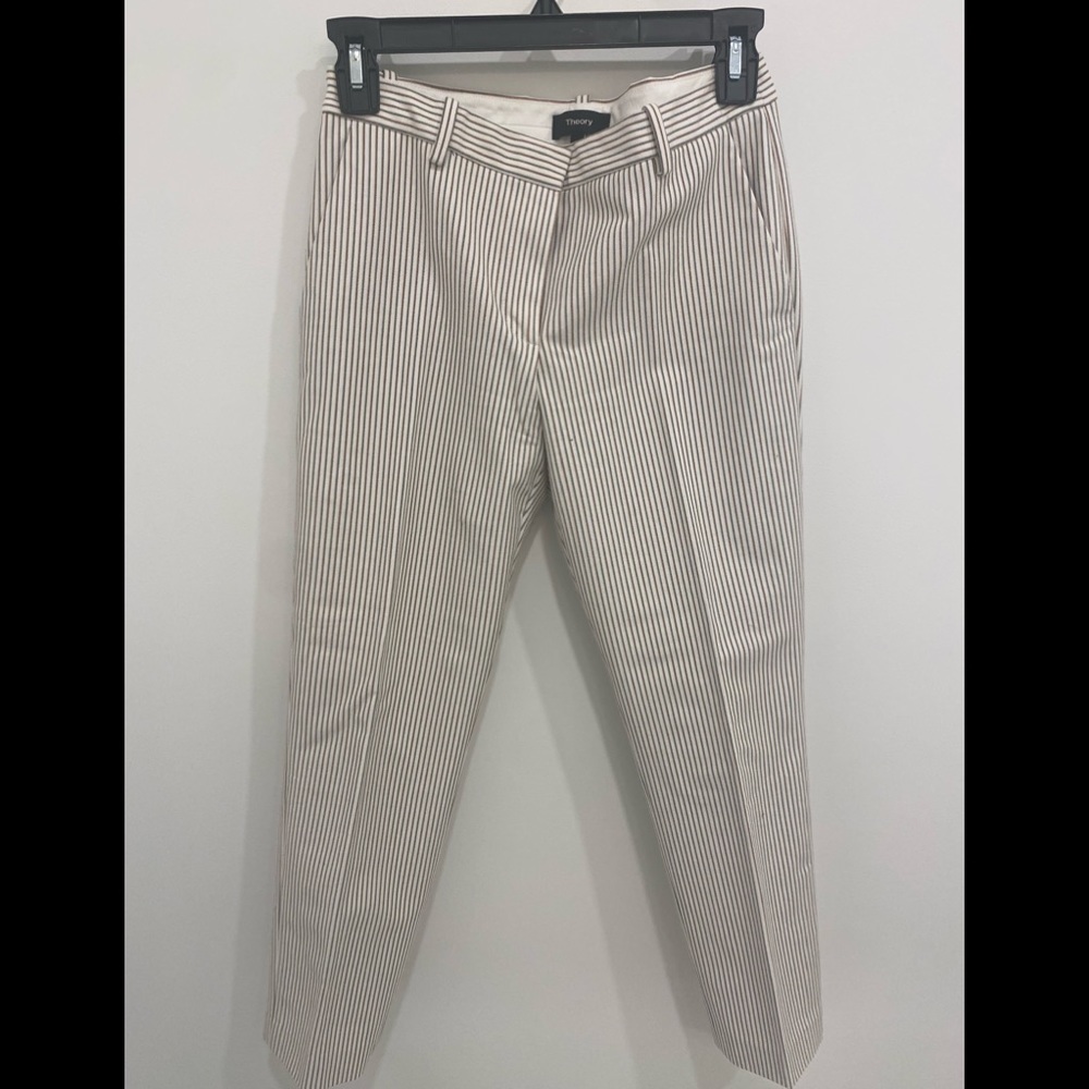 Theory Trecca pant in cotton pin stripe size 0